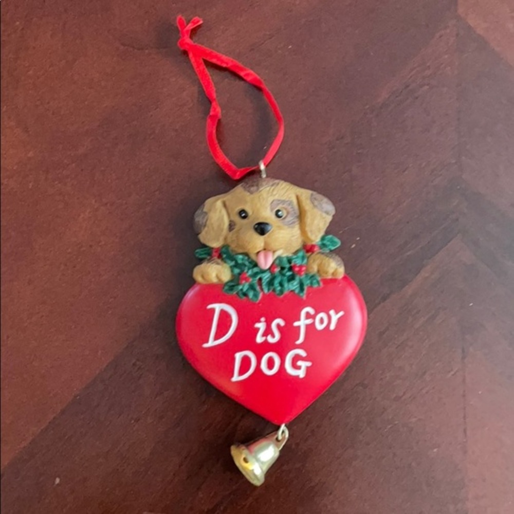 D is for DOG Christmas Ornament